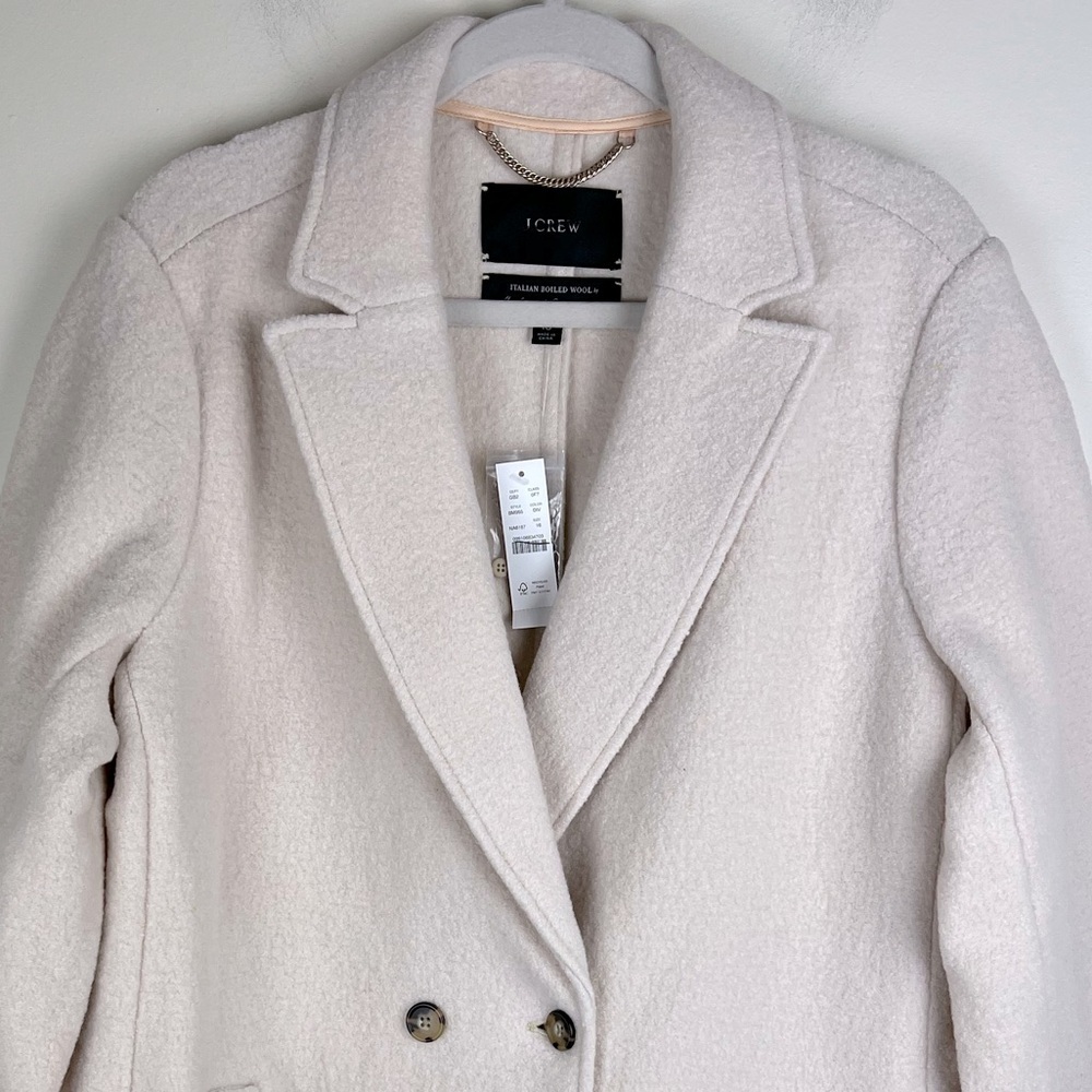 J. Crew | Daphne Topcoat Italian Boiled Wool Dusty Ivory | 16 - Picture 7 of 11